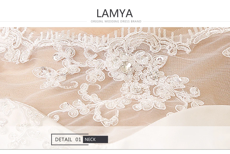 LAMYA,, винтажные Свадебные платья с вырезом лодочкой,, половинные кружевные рукава, свадебные платья для женщин, Элегантное свадебное платье, robe de mariee