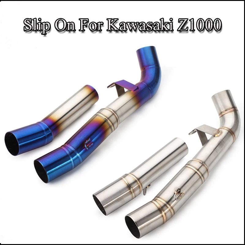 Для Kawasaki Z1000 выхлопной Системы трубы Труба среднего звена Нержавеющая сталь средняя соединительная трубка слипоны Nijia Z1000 2007 2008 2009