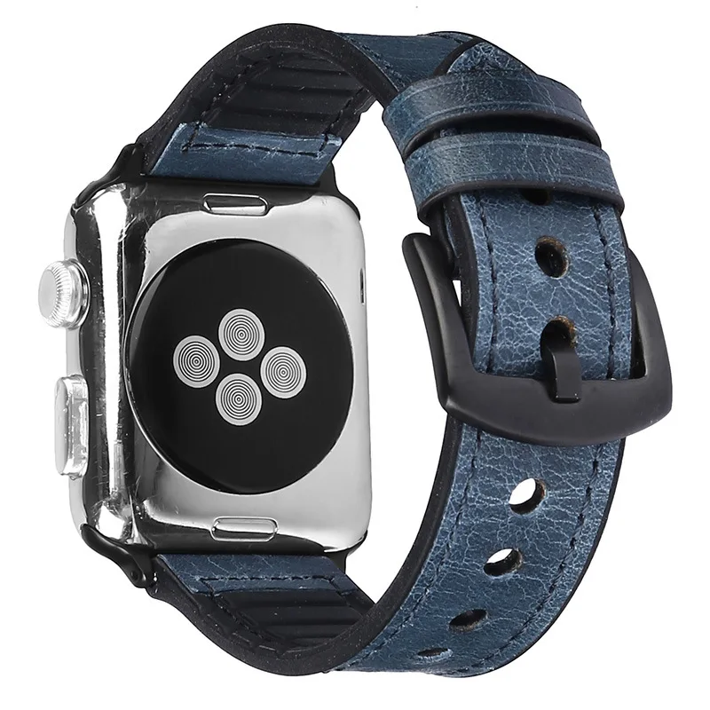 Натуральная телячья кожа петля для Apple Watch полосы 44 мм 42 мм 40 мм 38 мм для iWatch серии 1 2 3 4 Винтаж ремешок на запястье