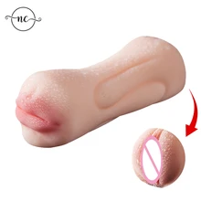 Realistic Vagina Sucking Male Masturbator Real Pussy Oral Mouth Sex Intimate Product Deep Throat Double Hole Sex Toy for Men