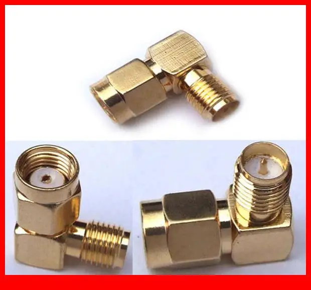 

50PCS RP SMA female to RP SMA male Plug adapter rightangle connector Adapters