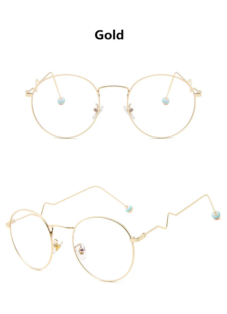 Higodoy металлические милые женские очки, оправа для очков, круглые винтажные прозрачные линзы, оправа для очков