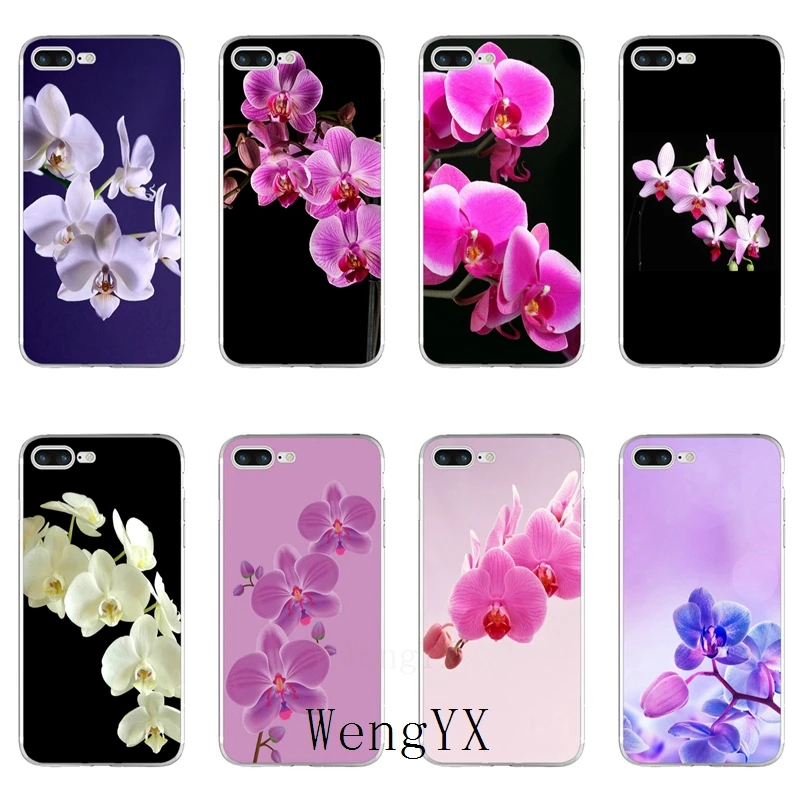 

pink blue Orchid Flowers leaves Slim silicone TPU Soft phone case For Huawei P7 P8 P9 P10 P20 pro Lite plus P Smart Mini 2017