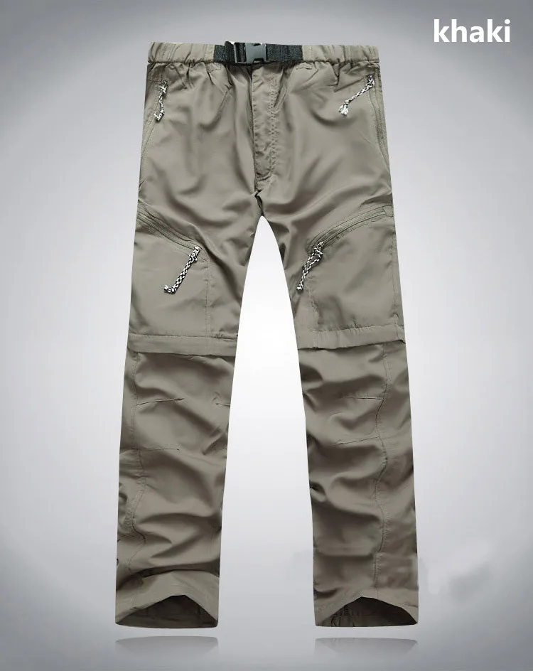 Facecozy мужские весенние и летние походные брюки для походов быстросохнущие треккинговые рыболовные шорты съемные дышащие брюки для активного отдыха - Цвет: khaki
