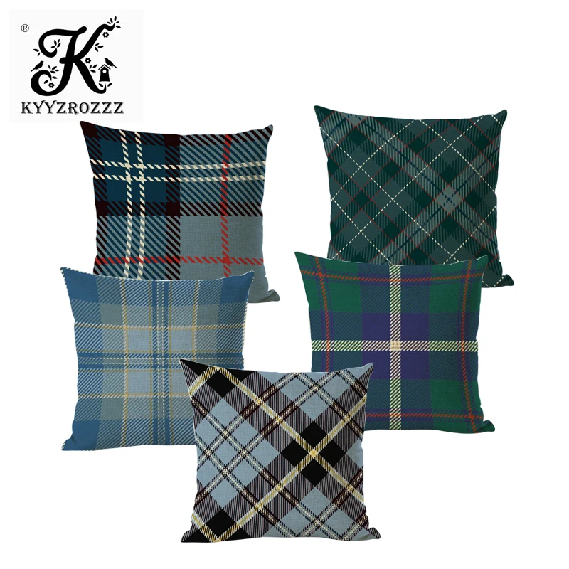 

General Geometric Lattice Seat Cover Cotton-linen Sofa Pillow Cover Home Car Decoration