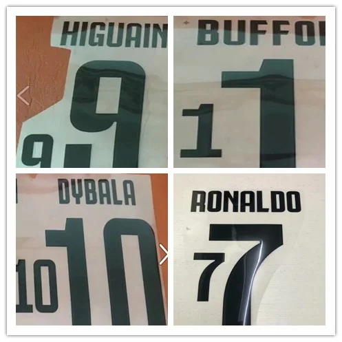 

Juventus RONALDO D.COSTA DYBALA HIGUAIN MARCHISIO CHIELLINI DYBALA MATUIDI number font print, Hot stamping patches badges 2019