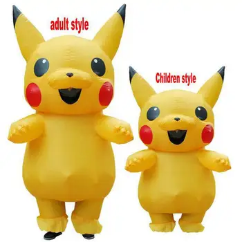 

Children Adult Pikachu Inflatable Costume Women Men Halloween Outfit Cosplay Costumes Child Christmas Purim Fancy Clothing