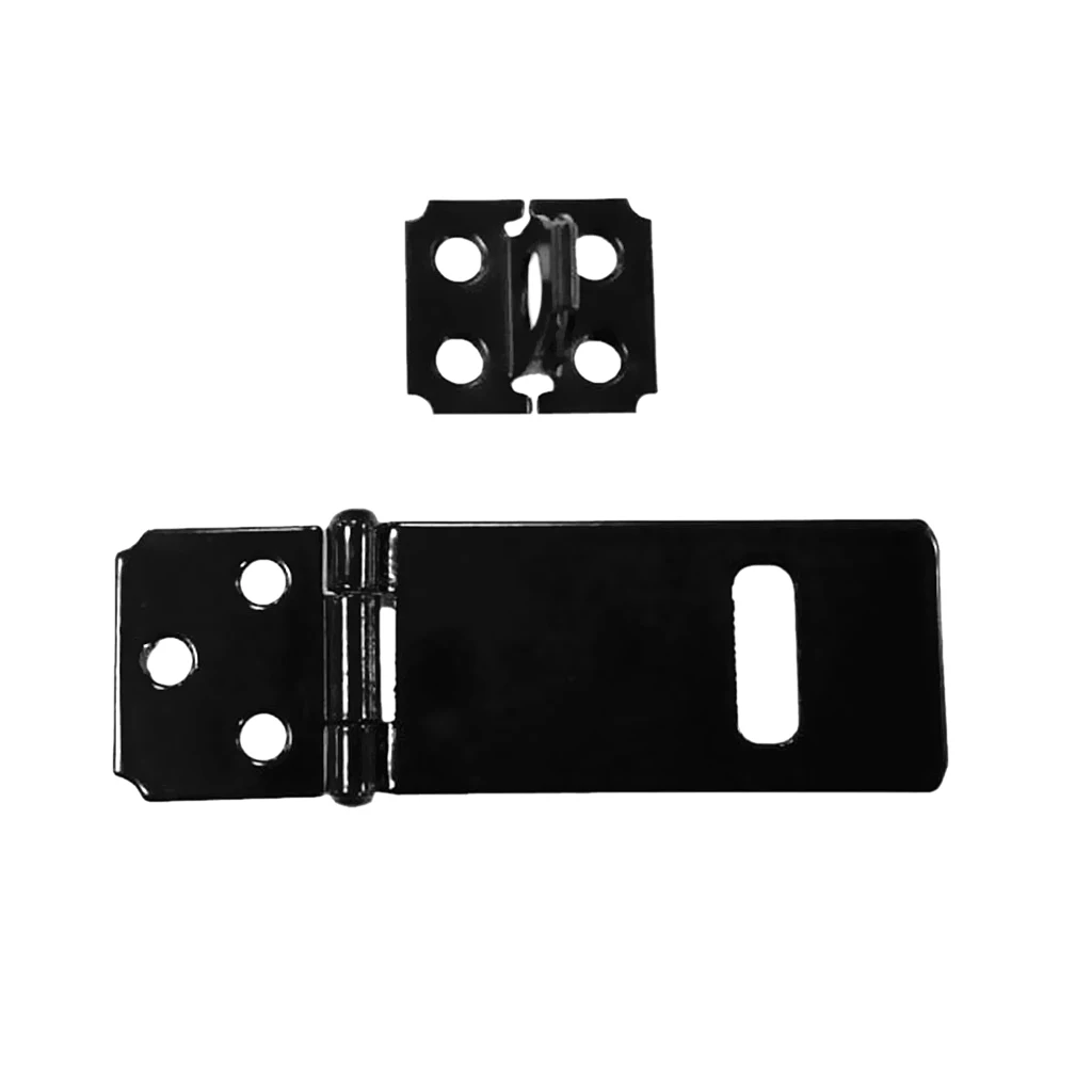 Traditional Hasp and Staple Iron Gate Door Shed Latch Fasteners Lock Hardware Black