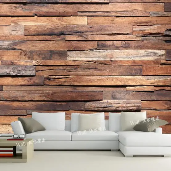 

Free Shipping custom Retro imitation wood style wallpaper mural sofa background Cafe KTV restaurant wallpaper mural