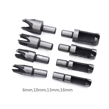 

8pcs/set Carbon Steel Cork Bit 2 Type Combination Tool Parts Woodworking DIY Drill Bits Kit 6mm,10mm,13mm,16mm for Bench Drill