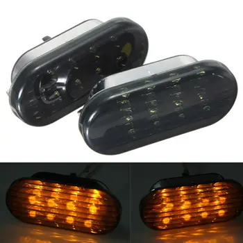 

Pair Amber Smoke Side Marker Turn Light 8LED For VW Volkswagen Golf Jetta Passat
