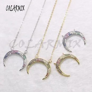 

10 strands crescent necklace, rainbow crystal pendant accessories summer jewelry pendants,Horn pendants necklace for women 9287