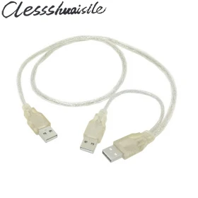 Прозрачный Разветвитель USB 2 0 Y типа кабель для передачи данных с 1 штекера на 3 А