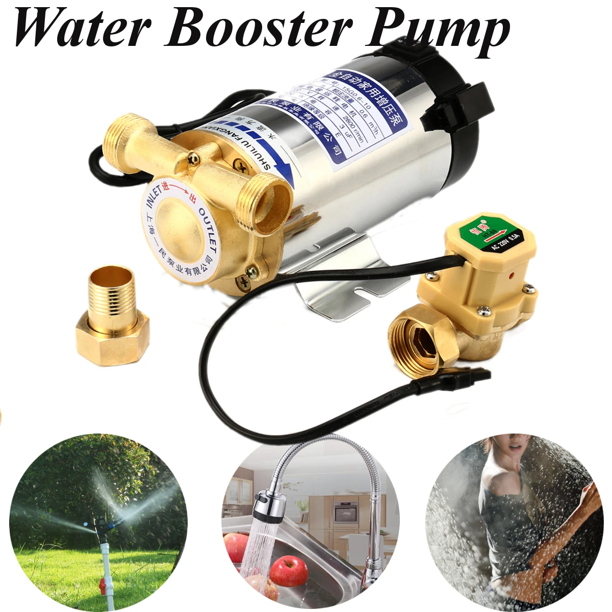 

100W/150W Automatic Circulating Water Heater Solar Energy Water Booster Pressurization Pump Electric Pressure Boosting Pump