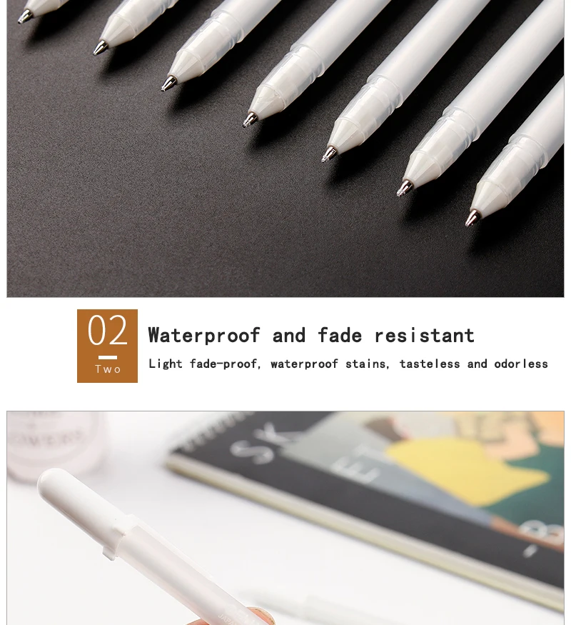 SAKURA 8 мм профессиональный белый изюминка подписи ручка ручная краска ed дизайн белая линия ручка цветной картон ход ручка белая краска