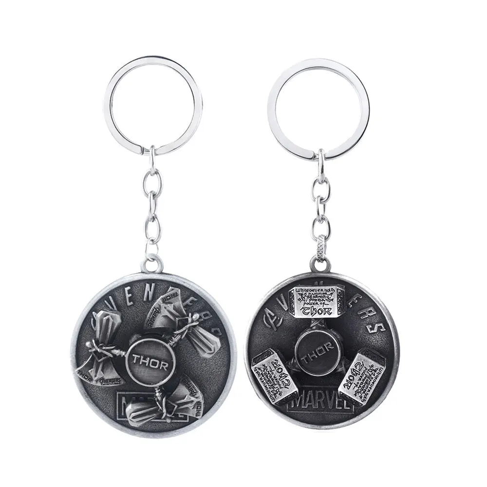

Avengers Thor Axe Hammer Rotatable Keychain Marvel Weapon Model Keychain for Men Car Keyring Souvenir Gift