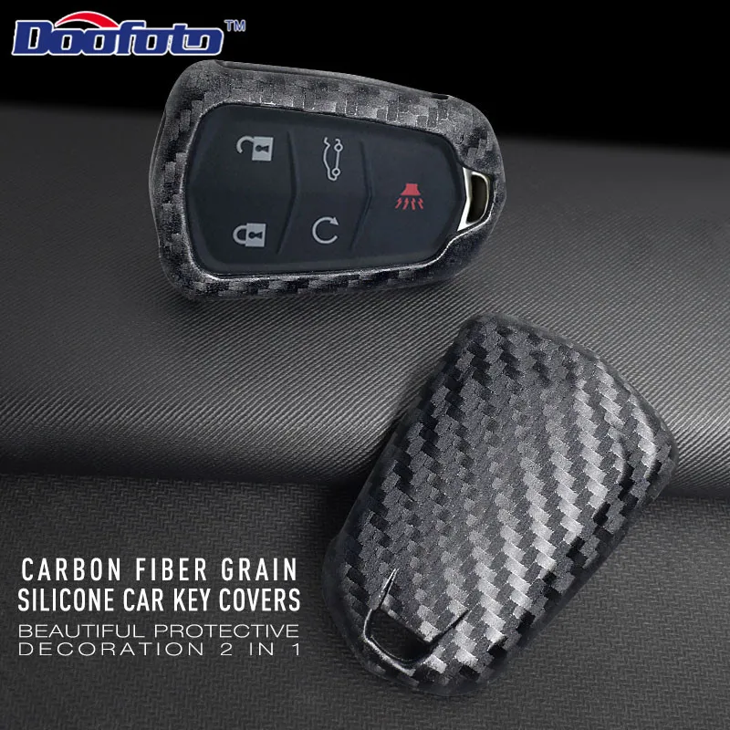 Car carbon fiber key cover for CADILLAC  (1)
