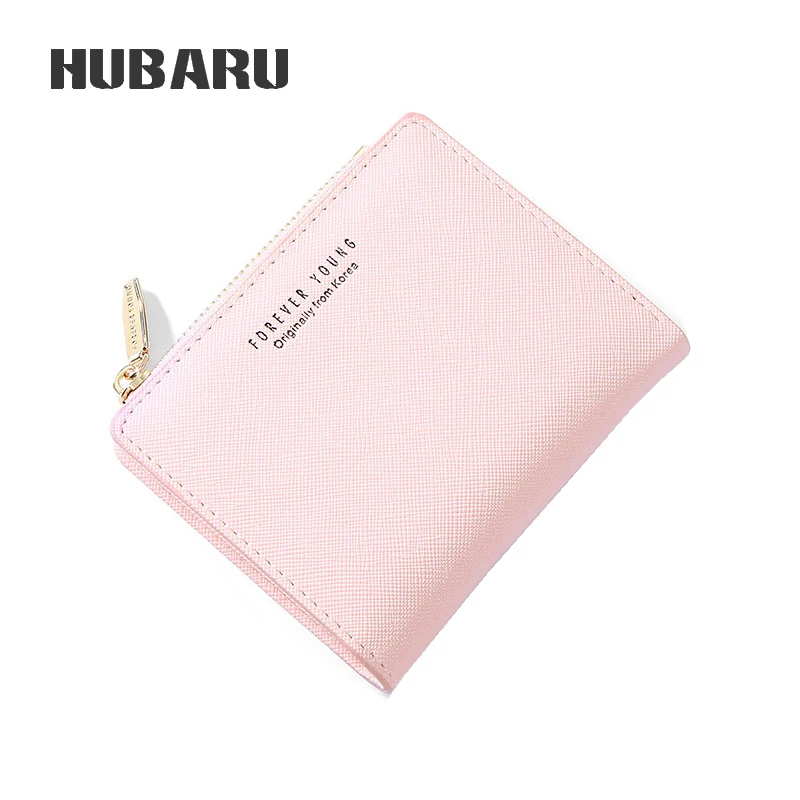 

HUBARU Women Purse Mini Short Slim Purse Female Purse Bank Card Holder Hasp Pouch Zipper Coin Purse Photo Holder Clutch Wallet