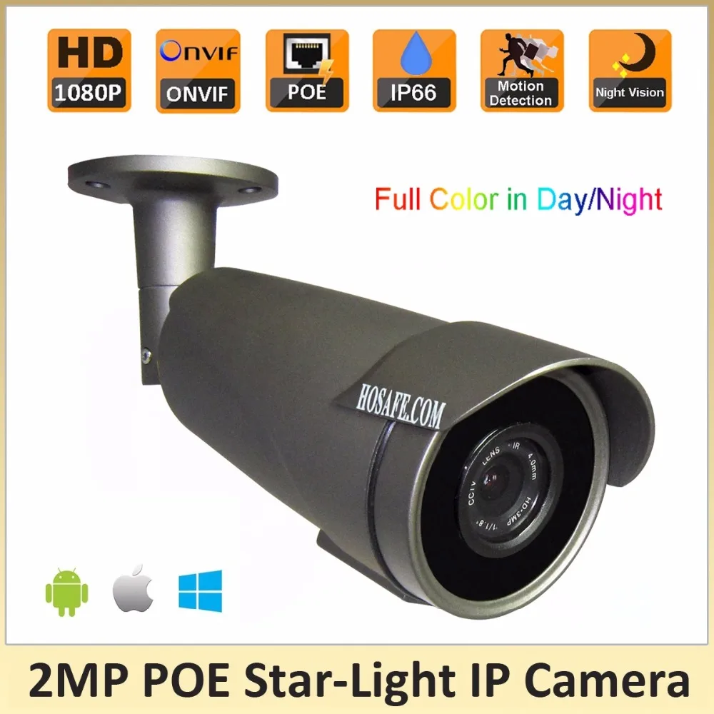 

HOSAFE 1080P StarLight IP Camera w/ Color Picture in Day & Night Waterproof Motion Detection and Email Alert
