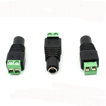 

100 pcs 2.1 x 5.5mm DC Power Plug DC Female Adapter Surveillance Camera Power Supply For CCTV IP Camera