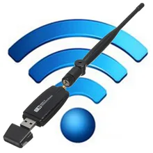 300Mbs 5dBi USB Tarjeta de Red Inalámbrica Tarjeta de Red WiFi Adaptador Inalámbrico y Antena Externa Todo El Mundo Negro
