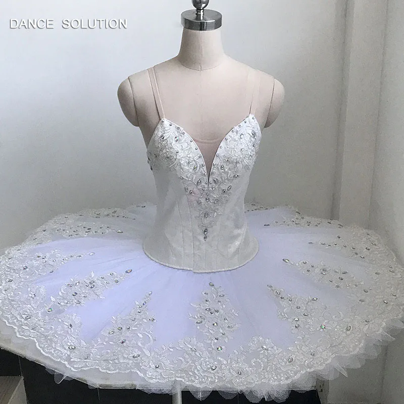 

Women's Professional Ballet Tutu White Classical Pancake Platter Tutu Skirt Nutcracker Ballet Tutus Stage Costumes B19002