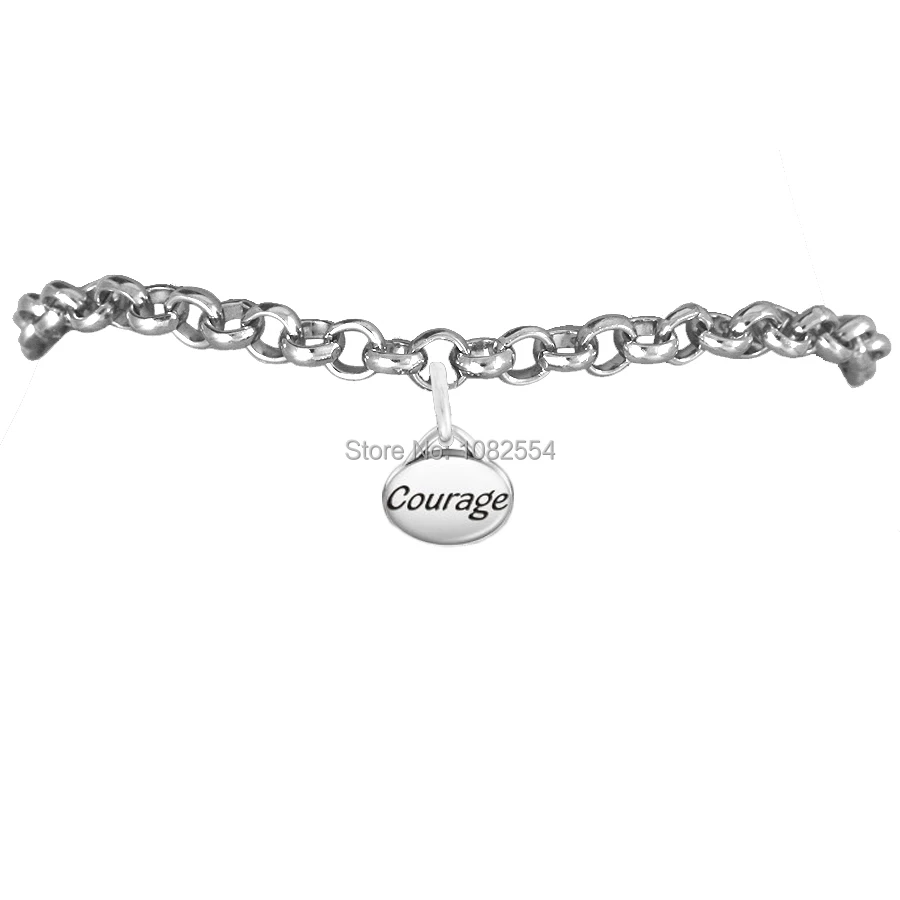 Zinc Alloy Metal Silver Tone Bracelets Dangle Charm Rolo Link Chain Casual Jewelry | Украшения и аксессуары