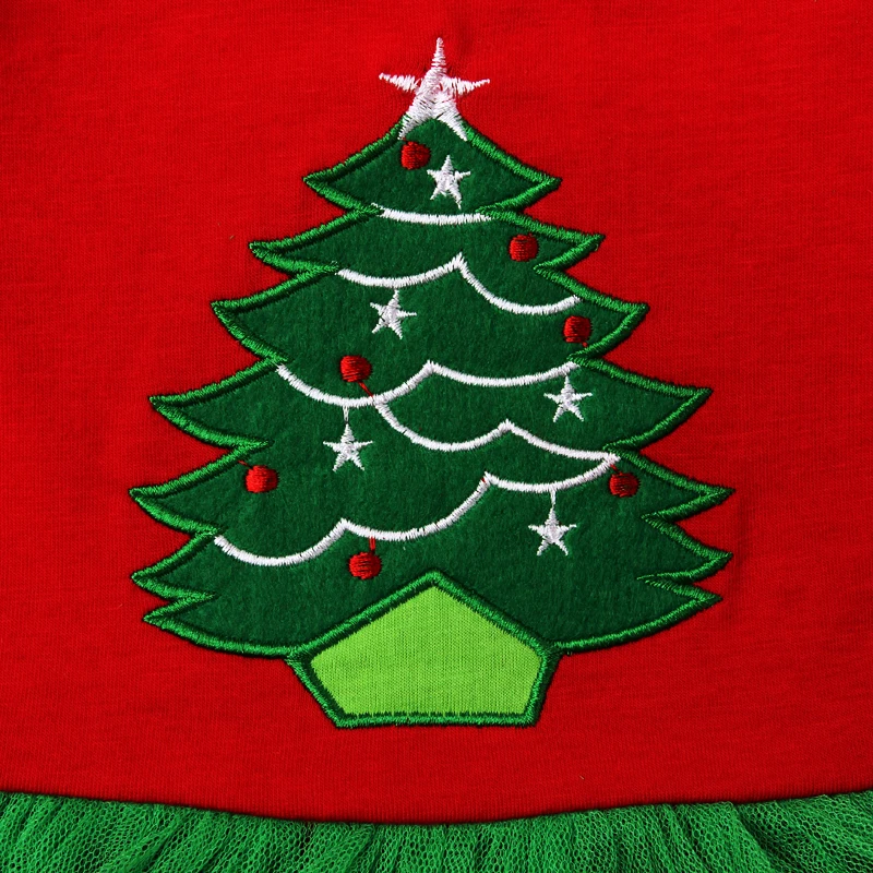 Милые Первые Рождество платье с юбкой-пачкой для маленьких девочек короткий рукав Санта Клаус Комбинезон Рождественский подарок