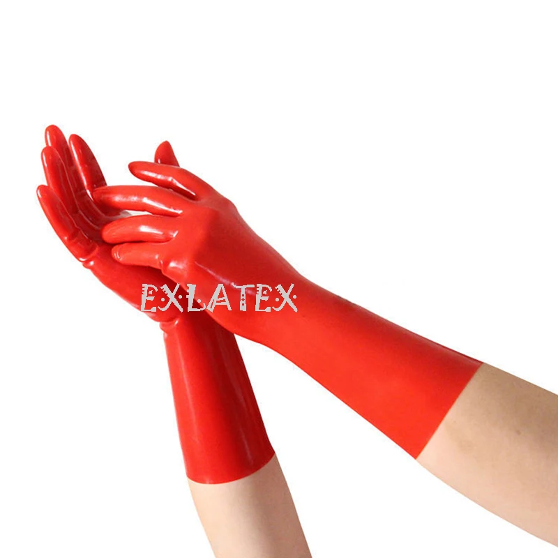 Latex Gloves Unisex Short Latex Gloves  Tactical Gloves Latex Rubber Mixed Toe Wrist Gloves Fetish Female Gloves (2)