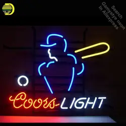 Неоновая вывеска для Coors Light Бейсбол неоновая лампа знак Пивной бар Pub неоновые огни стеклянной трубки знаковых рекламировать свет паб бар