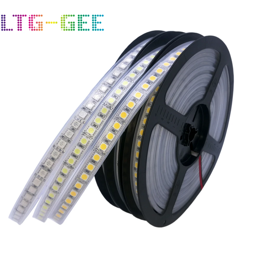 #cheap 5M LED Strip 5050 IP67Waterproof DC12V 120LEDs m Flexible LED Strip tape Lighting RGB Warm white White 5050 LED high brightness