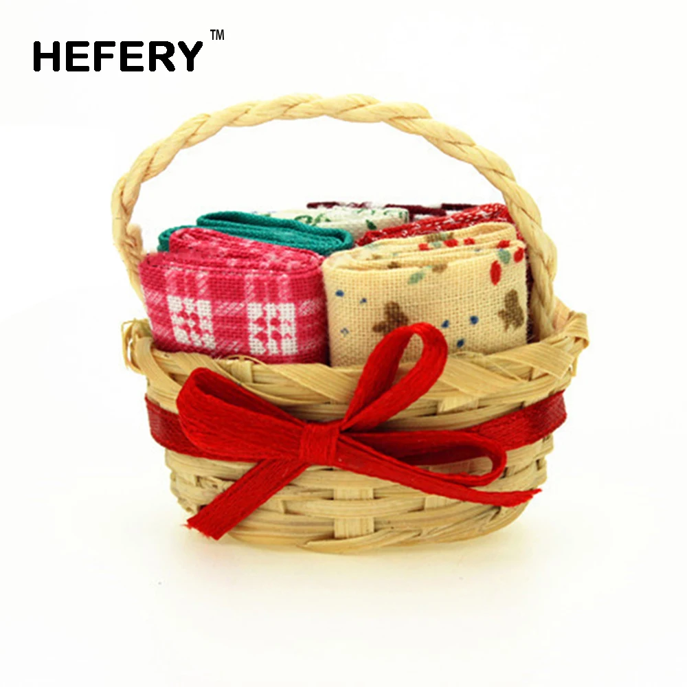 1/12 Dollhouse Miniature Accessories Mini Cloth Basket Simulation