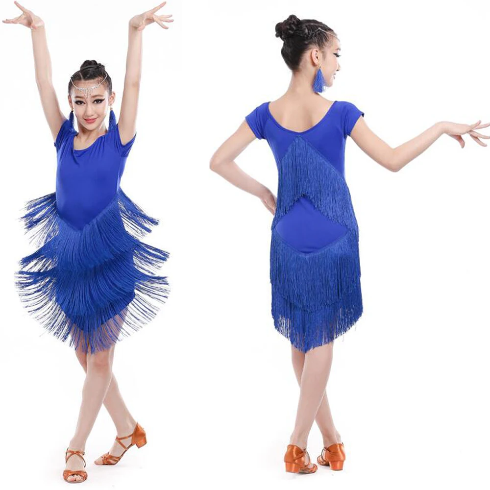 Платье для латинских танцев для девочек, детский танцевальный костюм для бальных танцев, сценическое платье для танцев Танго, танцевальное платье, костюмы