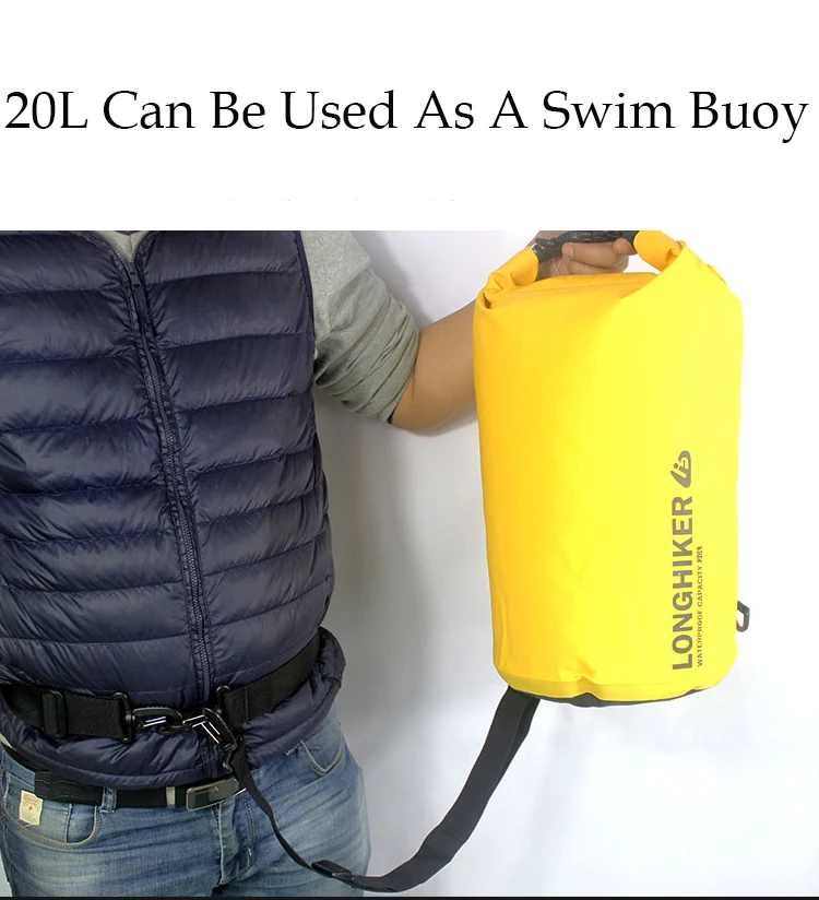 5L/20L океанская водонепроницаемая сумка для сухого плавания, рюкзак для непроницаемого кемпинга, речного треккинга, водонепроницаемая сумка, буй для плавания
