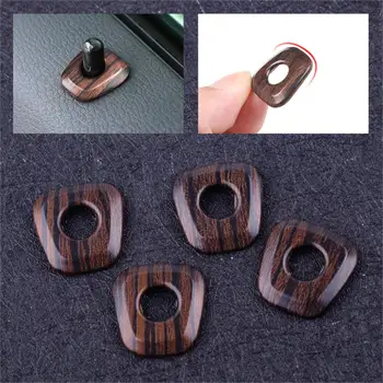 

4pcs/set Car Interior Wooden Pattern Door Lock Knob Pin Cover Button Trim fit for BMW X1 F48 2016 2017 2018 2019