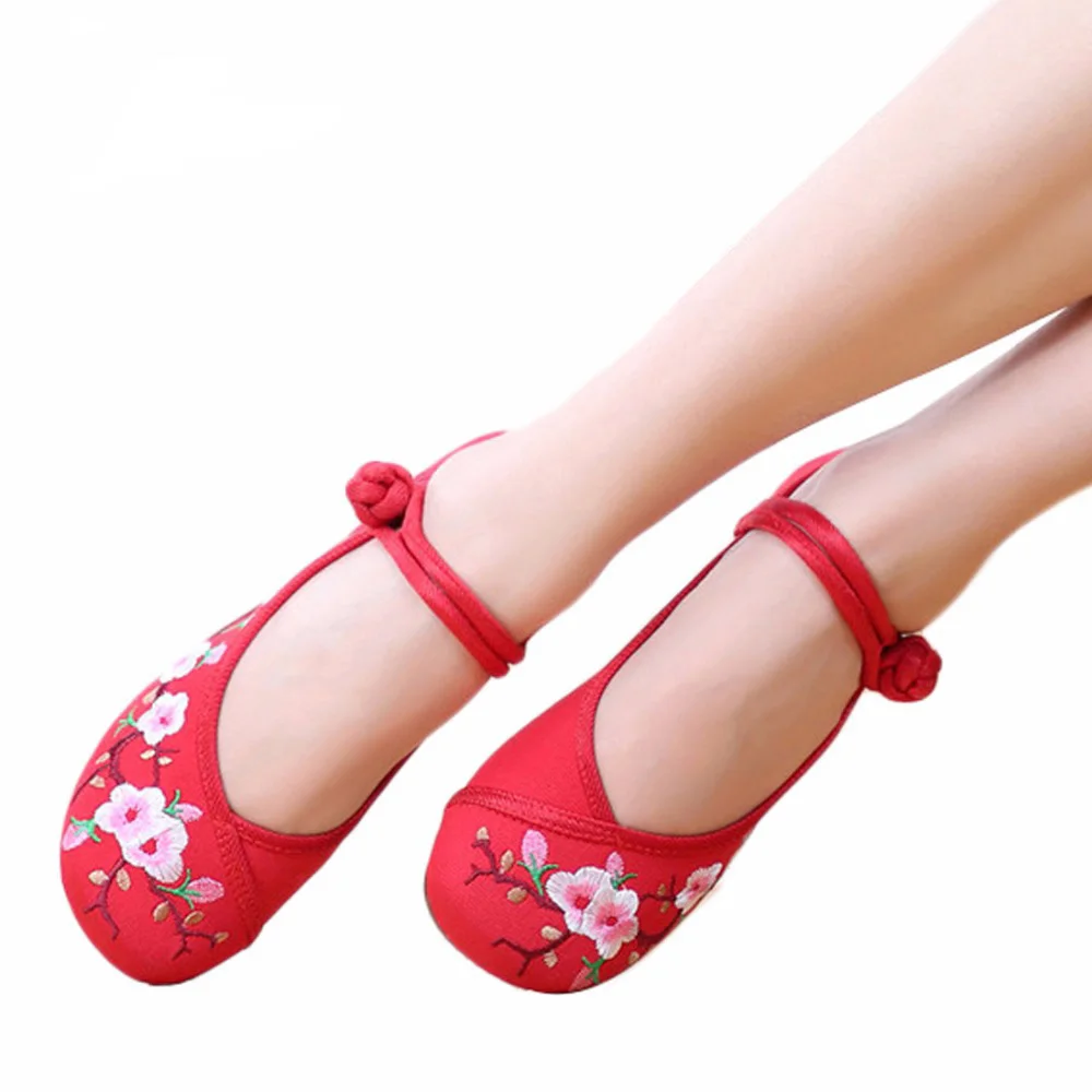 

New Women Single shoes Wedges Slip-on  Ballet Wedding Wedge  Embroidered Loafer Breathable Comfort Shoes size 35-41
