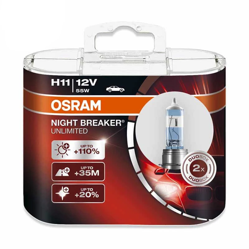 Kaufen OSRAM Night Breaker H11 12V 55W auto scheinwerfer birne abblendlicht fernlicht halogen lampe [110% heller farbe temperatur 3900 K]