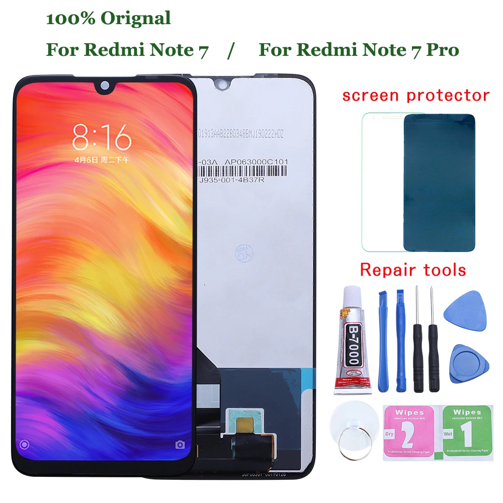 Для Xiaomi Redmi Note 7 ЖК-дисплей сенсорный экран дигитайзер сборка Redmi Note7 Pro ЖК-дисплей 10 сенсорные запасные части