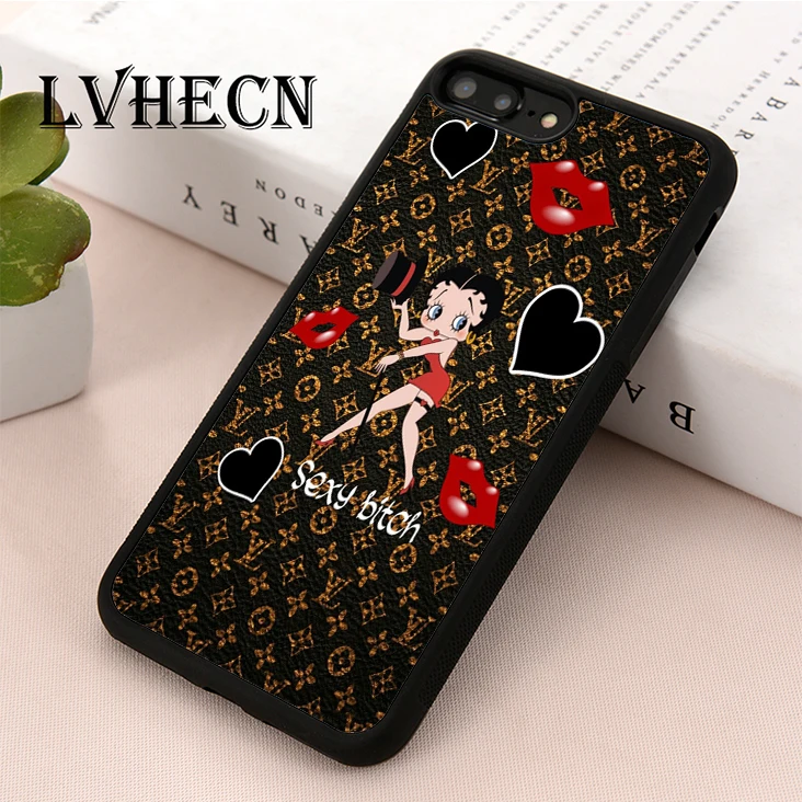 

LvheCn TPU Skin phone case cover for iPhone 5 5s SE 6 6s 7 8 plus X XR Xs Max BETTY BOOP CARTOON