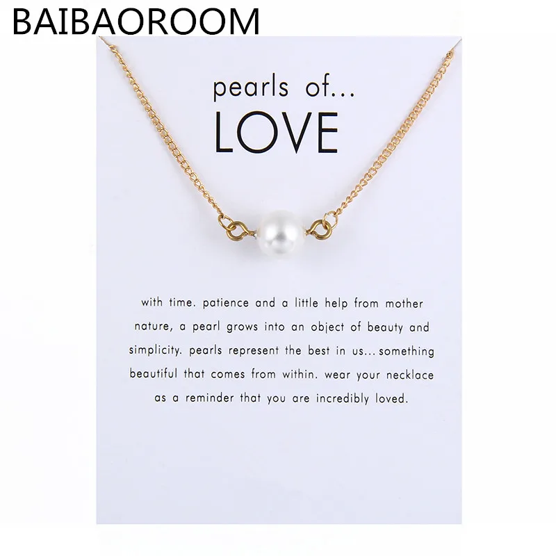 New Arrived Fashion Jewelry Pearls of Love Simulated Pearl Necklace For Women