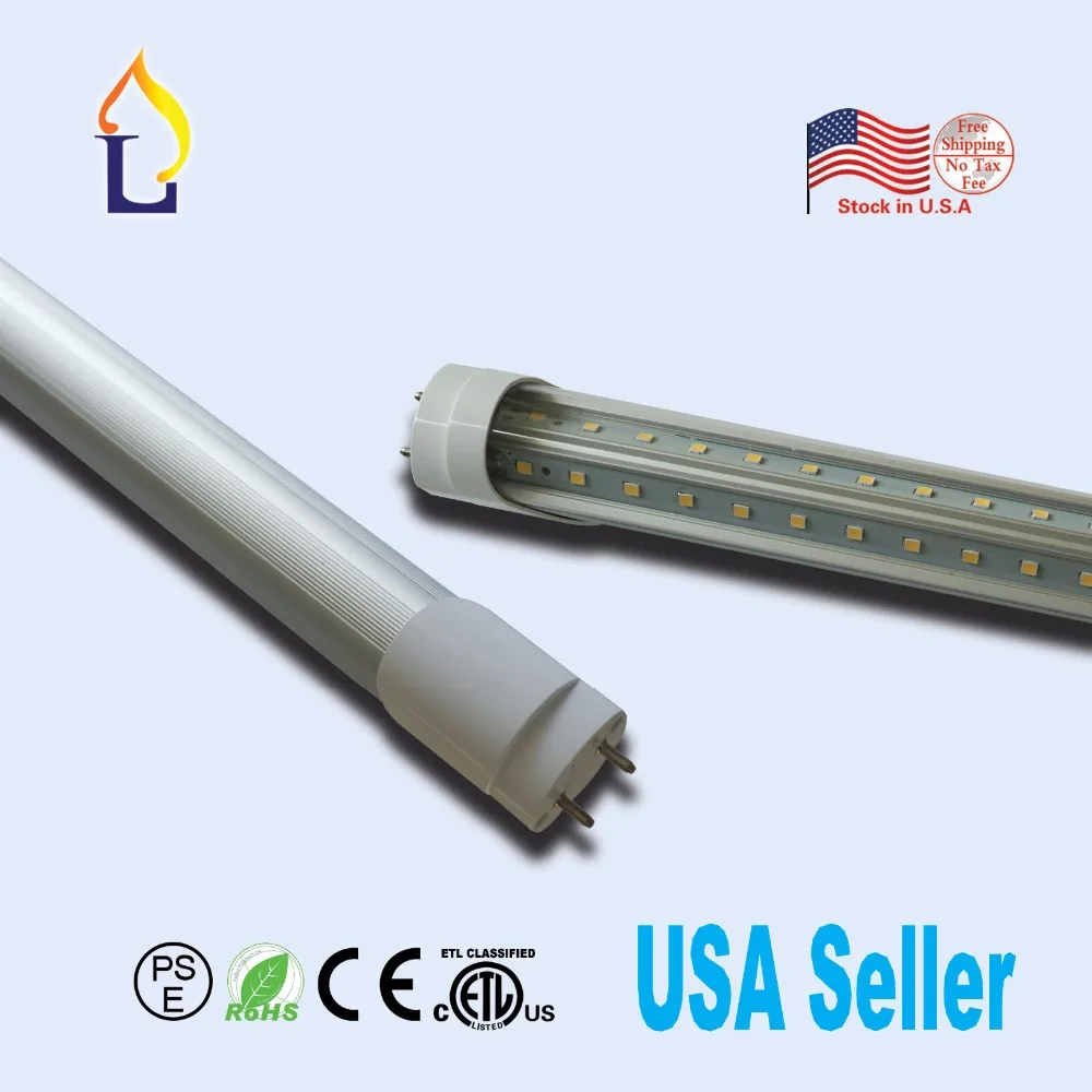 Vente 6 pcs lot ETL Liste T8 V Lumière en forme De Tube 8ft 48 w G13 Fa8 R17D SMD2835 28LM led de remplacement fluorescent éclairage Led tube lampe