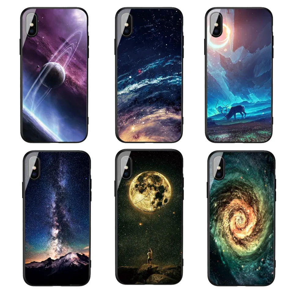 Glass Case For Huawei Nova 3 2i Coque Luxury Pattern Case For Huawei P20 Pro Mate 10 Honor 10 9 Lite Play 7A Y6 2018 P Smart     (2)