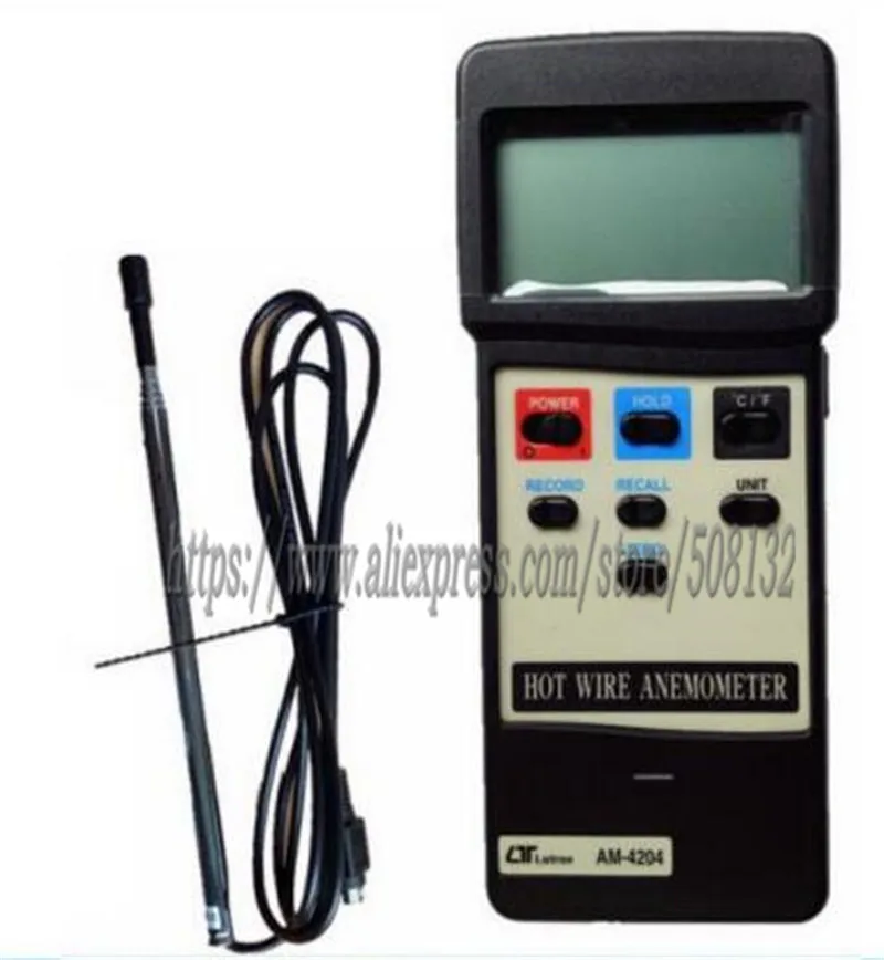 Горячий провод Анемометр LUTRON AM4204 0 2 20 м/с Телескопический зонд|hot wire anemometer|anemometer hot