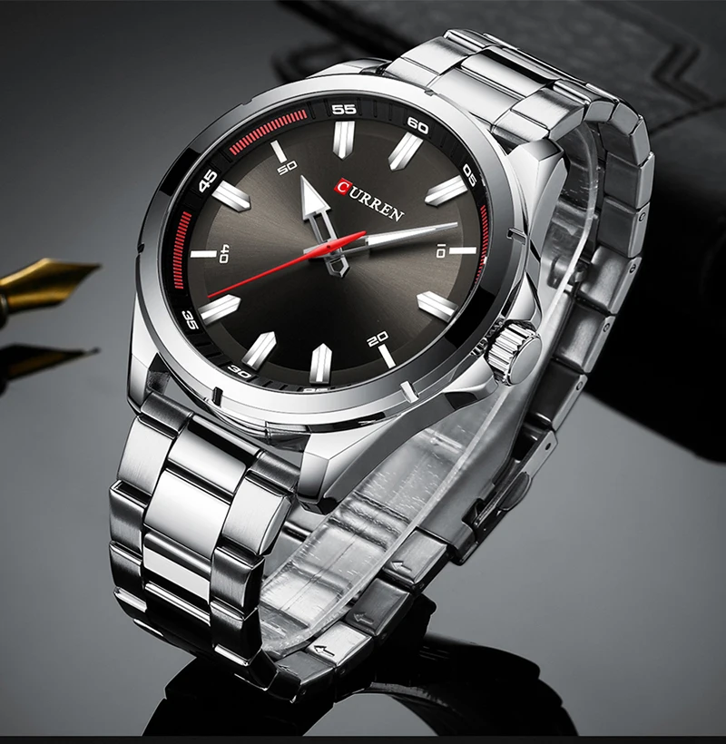 Curren Мужские часы Топ бренд класса люкс Бизнес Кварцевые Мужские наручные часы из нержавеющей стали креативные серебряные мужские часы