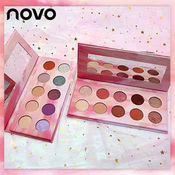 

NOVO Brand Makeup 10 Color Matte Eyeshadow Palette Shimmer Eye Shadow Glitter Eyes Bronzer Rich Color Sexy Charming Long Lasting