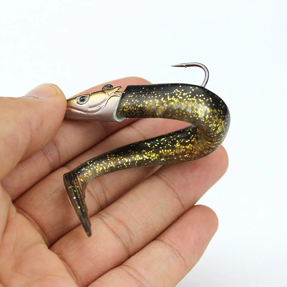 المشي الأسماك 1 قطع الرصاص الرقصة رئيس هوك الصيد السحر الناعمة شحذ شص pesca صيد السمك البحر بيكي wobbers