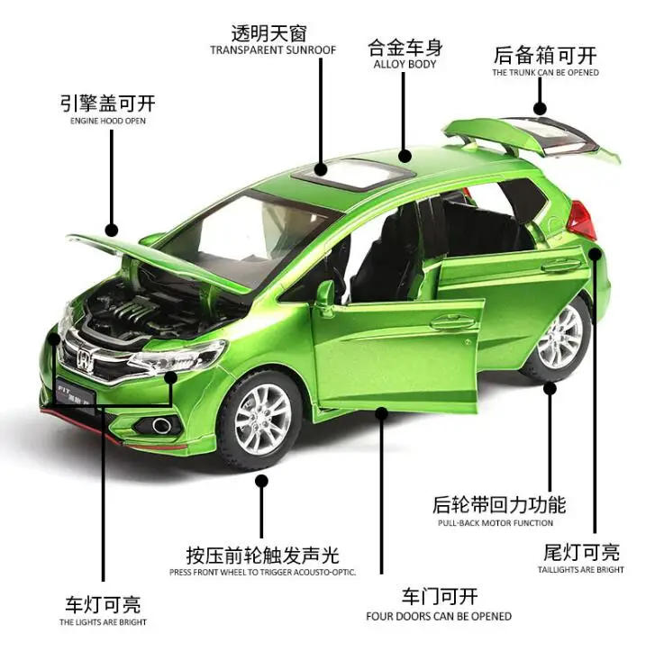 Goede 132 Speelgoed Auto Honda Fit Metalen Speelgoed Legering Auto Diecasts   Toy Voertuigen Auto Model Wolf Krijgers Model Auto Speelgoed voor Kinderen