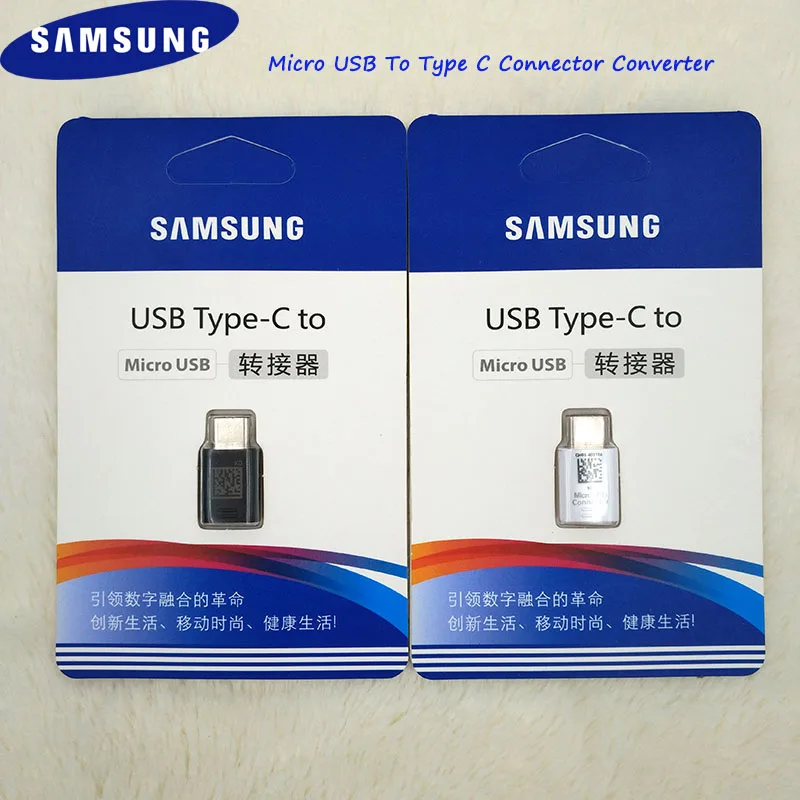 

Original Samsung Adapter Micro USB To Type C Charge Data Cable Connector Converter For Samsung Galaxy Note 9 S8 S9 Plus S10 A9S