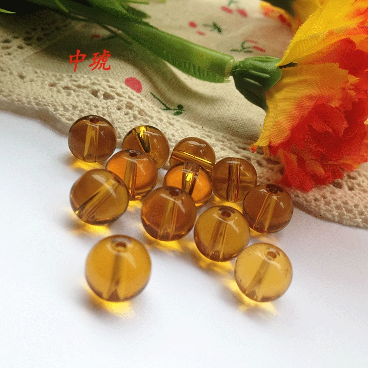 

Free shipping 500g/lot amber color crystal beads scattered bead curtain glass bead diy manual weaving beads 4mm-16mm