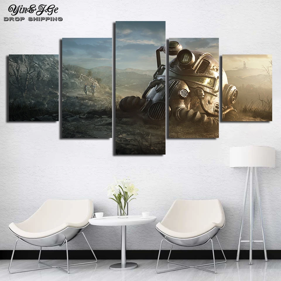 

Wall Art Hd Printed 5 Pieces Fallout Video Game Modular Pictures Paintings Home Decoration For Living Room Canvas Poster Artwork